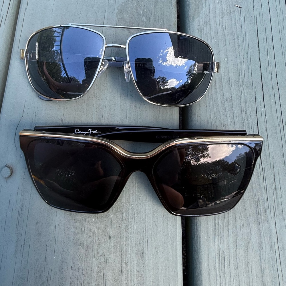 🕶️ Lot of 2 Sunglasses – Sean John Black/Gold & Panama Jack Silver Aviators